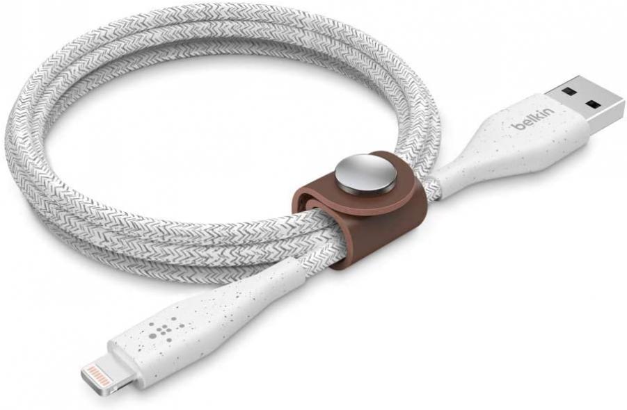 Belkin DuraTek Plus Lightning To USB-A Cable With Strap (Ultra-Strong IPhone Charging Cable), 6ft/1.8m, White