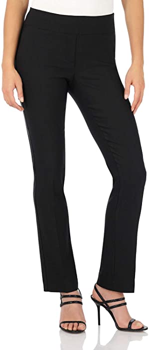 Rekucci Women's Ease Into Comfort Straight Leg Pant with Tummy Control