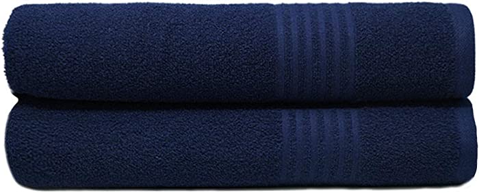 TRIDENT TRISAFE Bath Towels, Super Soft, Highly Absorbent, Quick-Dry, Easy Care, 2 Piece Bath Towel,Navy