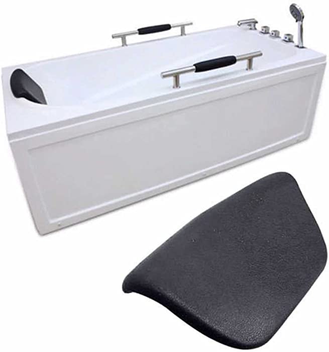 LALEO Black Bath Pillow Waterproof Bathroom Relaxing Bathtub Spa Rest Neck Support Back Comfort Neck Holder Non-Slip