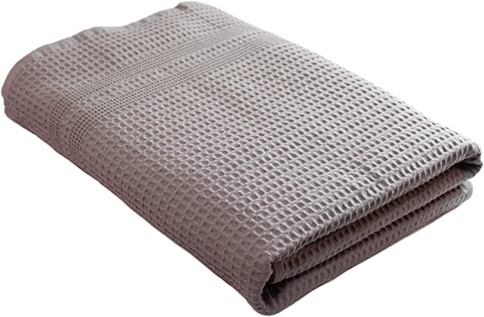 Gilden Tree Waffle Towels Quick Dry Lint Free Thin Bath Towel, Classic Style (Pewter)