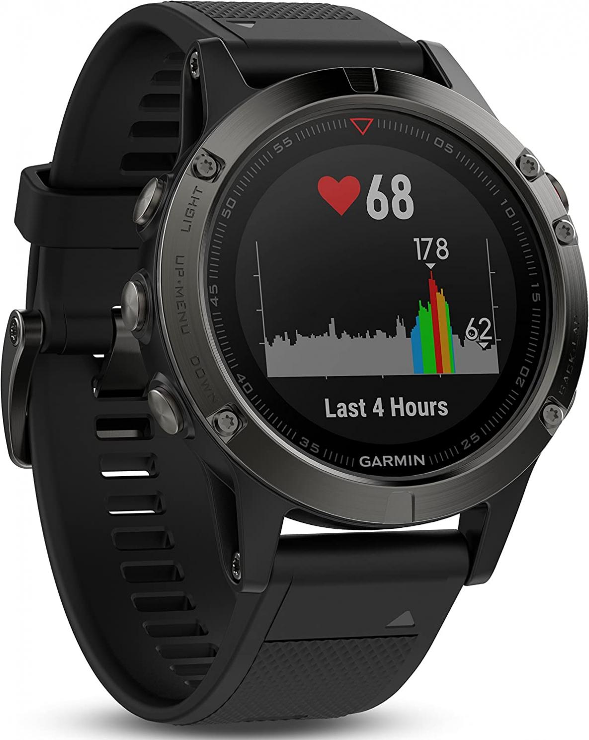 Garmin Fenix 5 - Slate Gray with Black Band (Renewed)