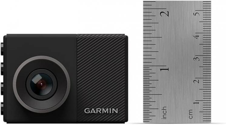 Garmin Dash Cam 45, 1080p 2.0" LCD Screen, Extremely Small GPS-enabled Dash Camera with Loop Recording, G-Sensor and Driver Alerts, Includes Memory Card