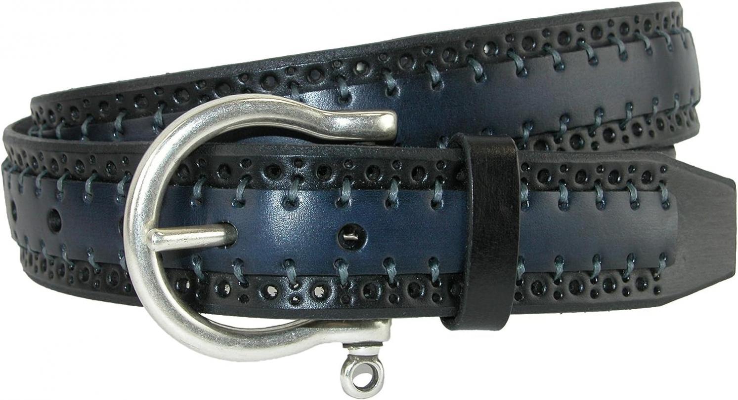 CrookhornDavis Men's Palazzo Perforated Two Tone Belt