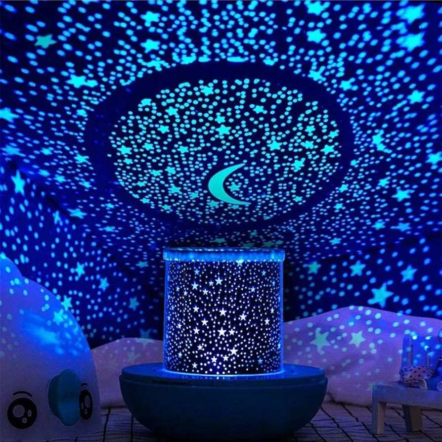 WINICE Remote Control and Timer Design Seabed Starry Sky Rotating LED Star Projector for Bedroom, Night Light for Kids, Night Color Moon Lamp for Children Baby Teens Adults(Blue)