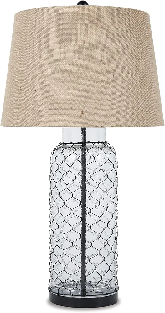 Signature Design by Ashley Sharmayne Casual 30.75" Clear Glass Table Lamp, Clear