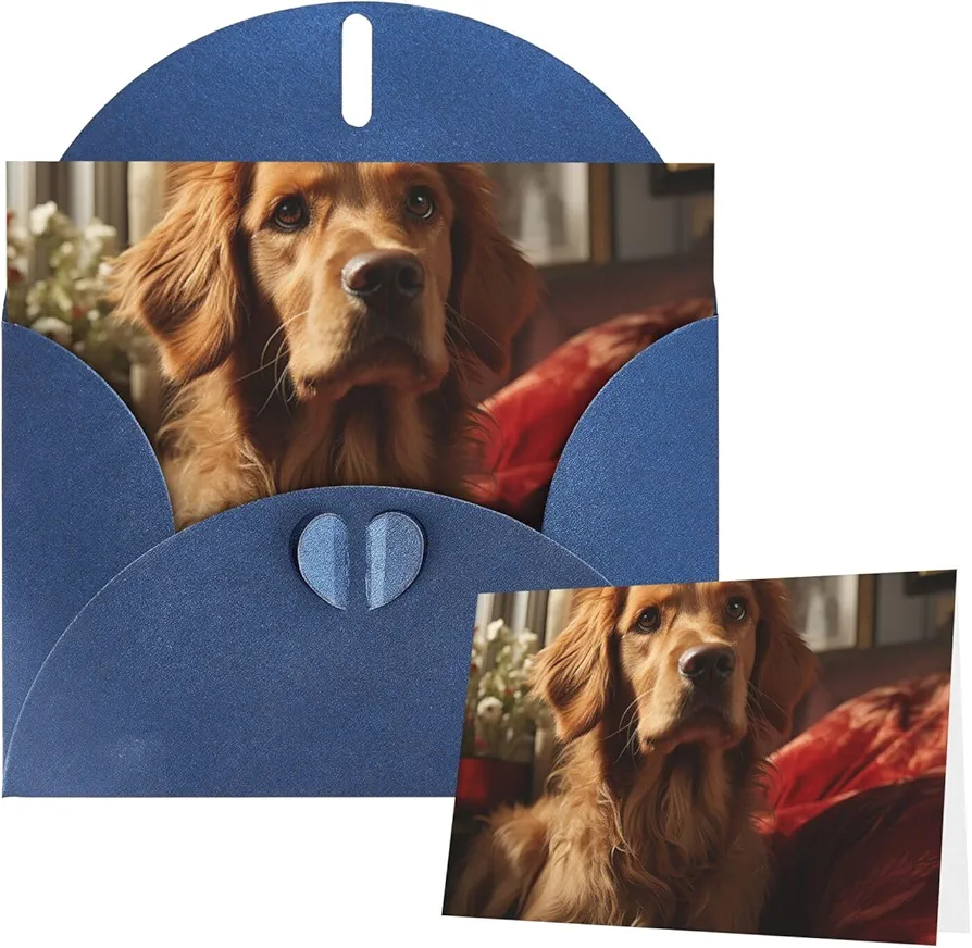 Greeting Cards Thank You Card with Envelopes Blank Note Card Dog in room Greeting Cards Blank Card for Birthday Occasion Cards Notecards for Thank You Congratulations 6" Ã— 4" Blue