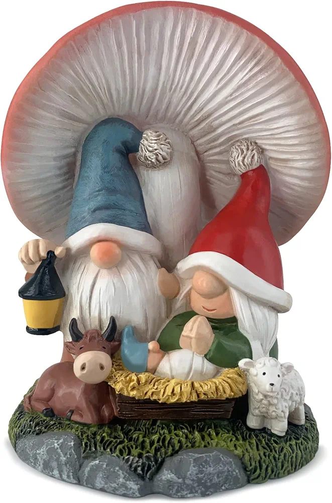 Hodao Christmas Decoration Indoor Home Decor-3.2''L 3.2''W 4.3''H Gnome Nativity Sets-Nativity Scene Xmas Holiday Decor for Tabletop Home Party Room Table Fireplace Office