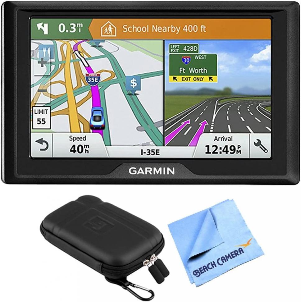 Garmin Drive 51 LM GPS Navigator (US) Bundle w/EVA Hard Case & Microfiber Cloth (010-01678-0B)