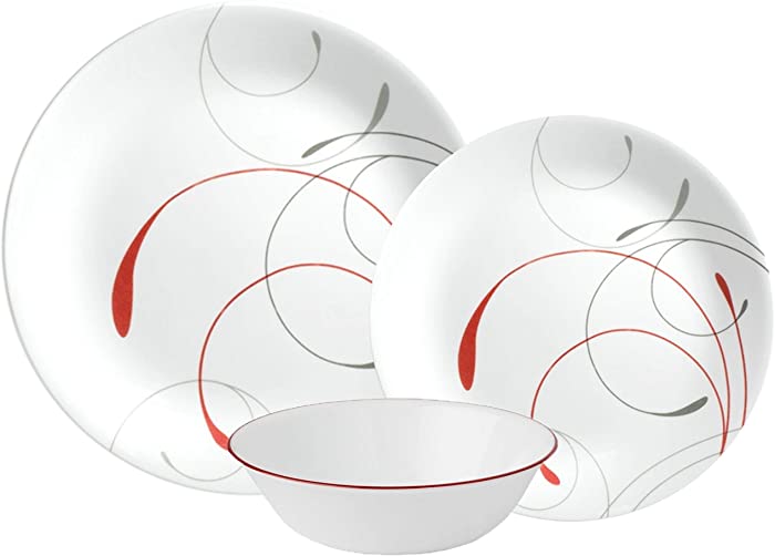 Corelle Splendor Chip & Break Resistant 18pc Dinner Set, Service for 6, Vitrelle glass