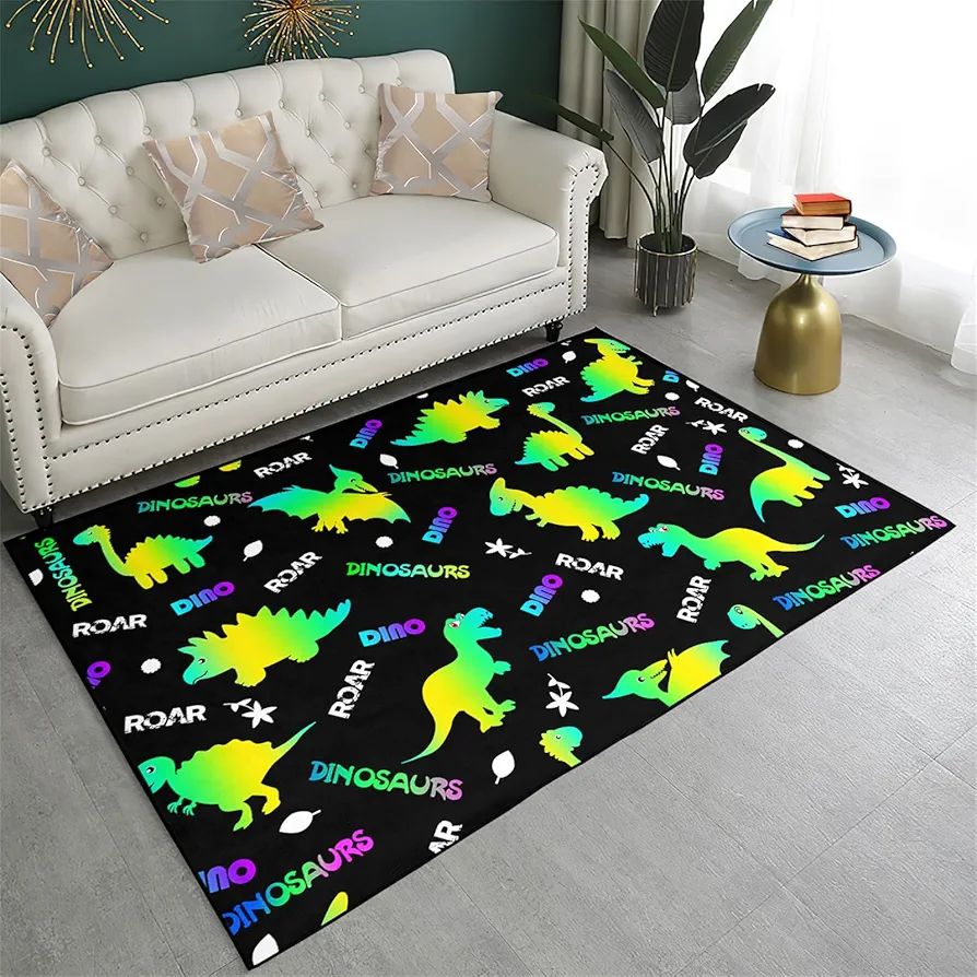 Dinosaur Rugs for Boys Bedroom - Kids Dinosaur Rug Dinosaur Play Rug Kids Rugs for Boys Bedroom Dinosaur Carpet for Boys Room Kids Rugs for Bedroom Dino Rugs for Boys Room,2'5''×4'