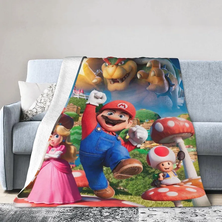 Cartoon Game Blanket Flannel Soft Warm Bed Blanket All Seasons for Bedroom Living Room Blanket Household Decoration 50"X40"