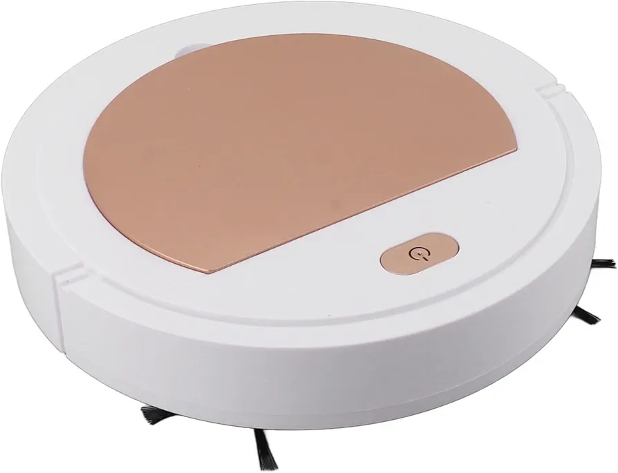 Sweeping Robot, Rose Gold 3 in 1 1800PA Powerful Suction 1200mAh Battery Robotic Vacuum USB Charging for Living Room