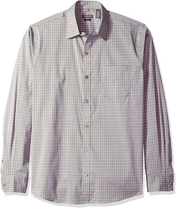 Van Heusen Men's Slim Fit Traveler Stretch Long Sleeve Button Down Non Iron Shirt