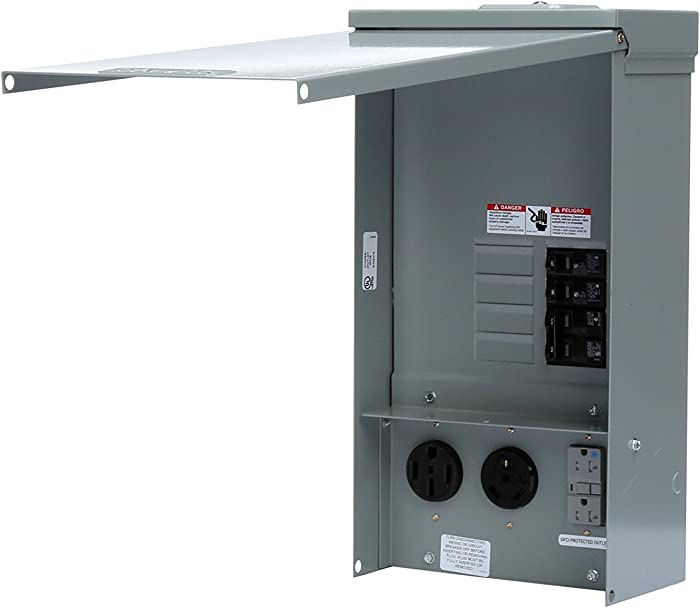 Siemens TL137US Talon Temporary Power Outlet Panel with a 20, 30, and 50-Amp Receptacle Installed, Unmetered