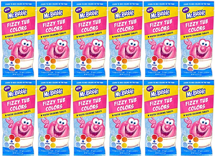 Mr. Bubble Fizzy Tub Colors (12 Packets, 9 Tablets Each)