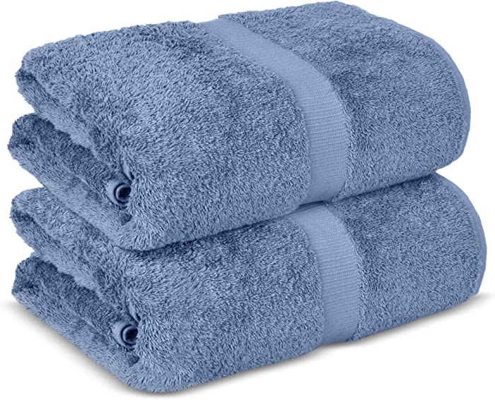 Chakir Turkish Linens Hotel & Spa Quality, Premium Cotton Turkish Towels ( 35''x70'' Jumbo Bath Sheet Towels - Wedgewood)