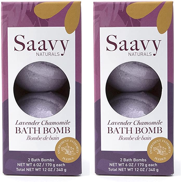 Saavy Naturals Lavender Chamomile Bath Bomb Duo, Pack of 2