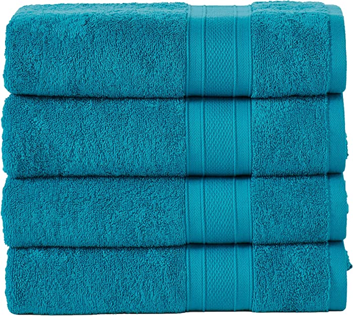 TRIDENT Soft and Plush Bath Towels - Super Soft Bathroom Towels, Highly Absorbent, Machine Washable, Soft Comfort (4 Piece , Teal)