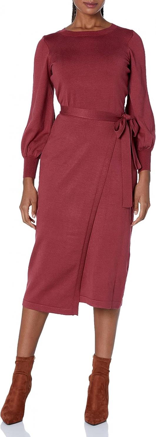 Taylor Dresses Women's Taylor Solid Midi Sweater Dress