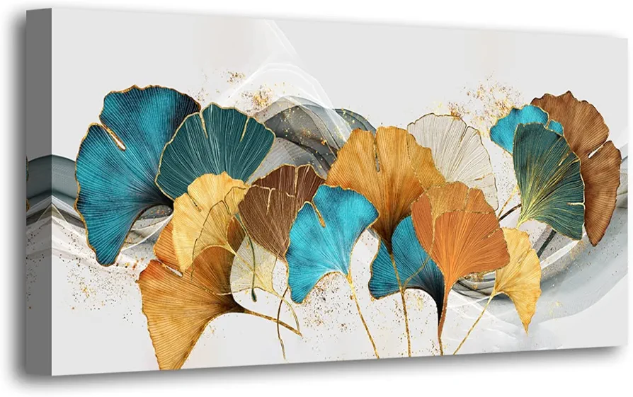 SiGuTie Botanical Wall Art Prints Floral Artwork Colorful Leaf Flower Pictures Room Wall Decor Minimalist Plant Prints Canvas Wall Art for Living Room Bathroom Home Kitchen Decorations 20x40 inches