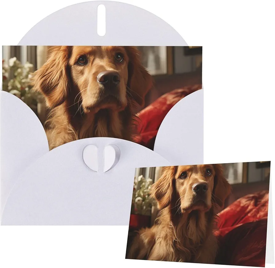 Greeting Cards Thank You Card with Envelopes Blank Note Card Dog in room Greeting Cards Blank Card for Birthday Occasion Cards Notecards for Thank You Congratulations 6" Ã— 4" White