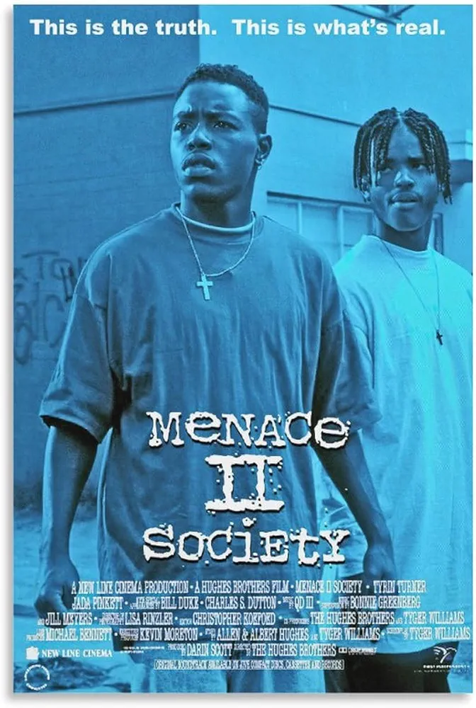 generic Menace II Society Movie Poster Bro Wall Art Blue Poster Poster Decorative Painting Canvas Wall Art Living Room Posters Bedroom Painting 24x36inch(60x90cm), Unframe-style