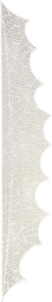 Fun Costumes White Spider Web Mantel Scarf Halloween Decoration, Scary Creepy Spooky Indoor Fireplace Room Display Standard