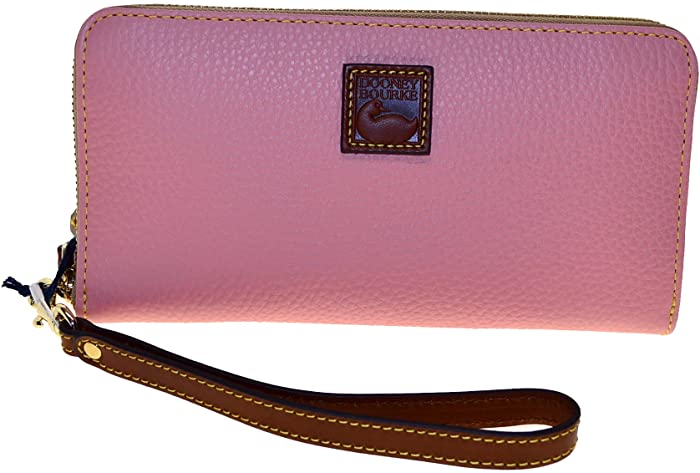 Dooney & Bourke Large Pebble Zip Wristlet Pale Pink