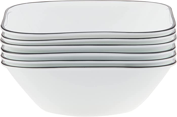 Corelle Square Simple Lines 22-Ounce Bowl Set (6-Piece)