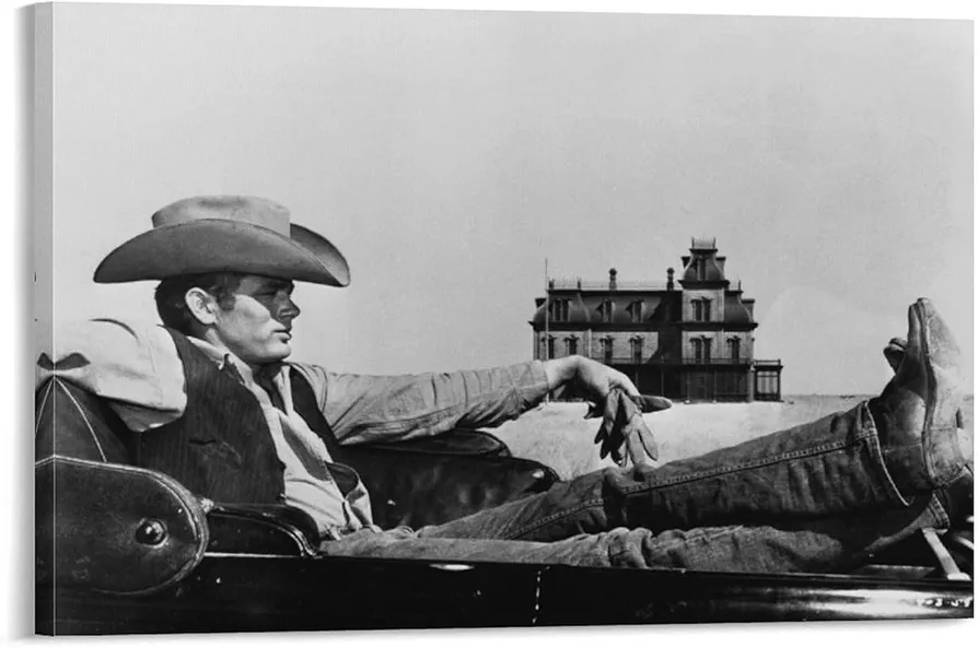 generic James Dean in A Cowboy Costume Vintage Photo Posters for Men Home Posters Bedroom Decor Painting Canvas Wall Art Living Room Posters Gifts 24x36inch(60x90cm), Frame-style