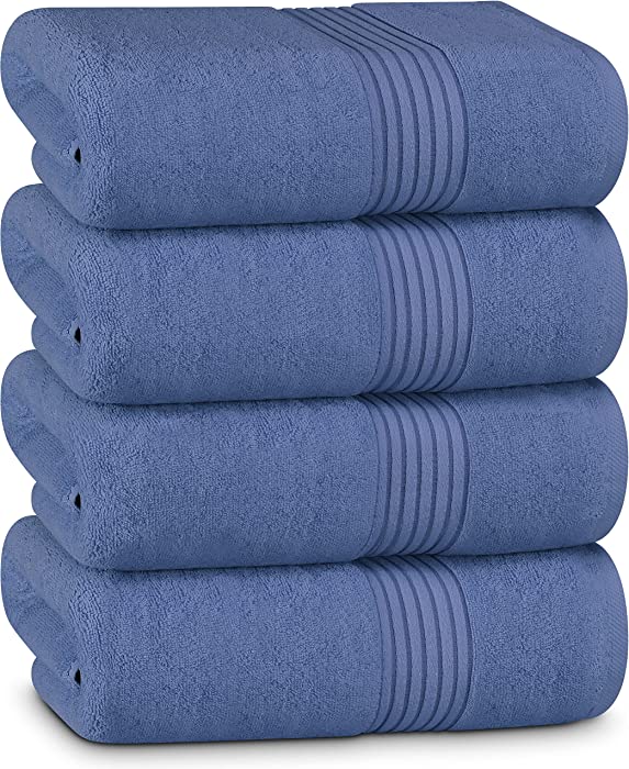 Utopia Towels - Bath Towels Set - Luxurious 600 GSM 100% Ring Spun Cotton - Quick Dry, Highly Absorbent, Soft Feel Towels, Perfect for Daily Use (Pack of 4) (27 x 54, Electric Blue)