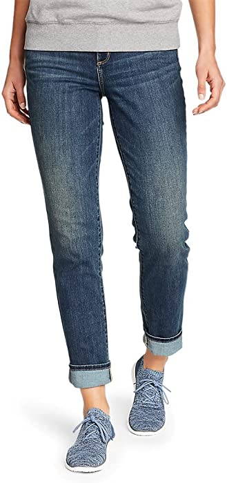 Eddie Bauer Women's Revival High-Rise Slim Straight Jeans, Med Heritage 14 Regular