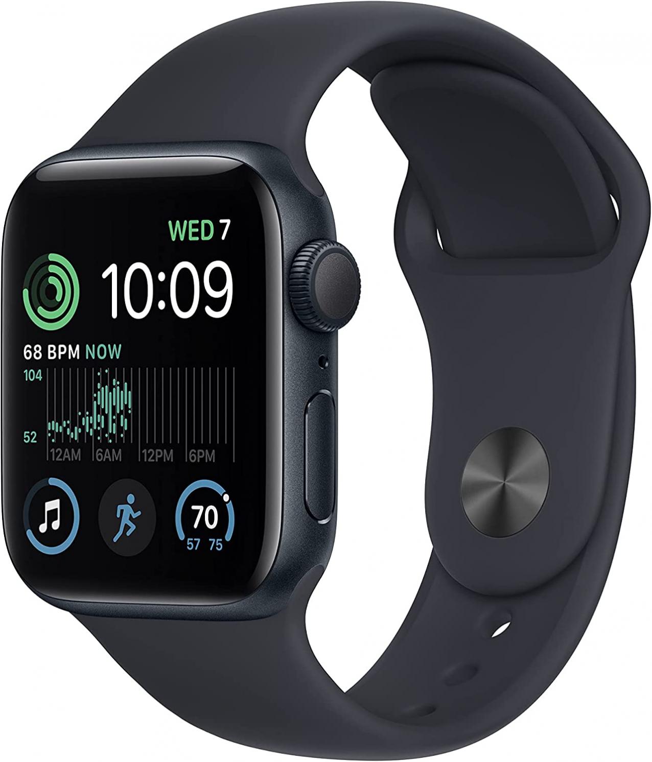 Apple Watch SE (2nd Gen) [GPS + Cellular 40mm] Smart Watch w/Midnight Aluminum Case & Midnight Sport Band - M/L. Fitness & Sleep Tracker, Crash Detection, Heart Rate Monitor, Water Resistant