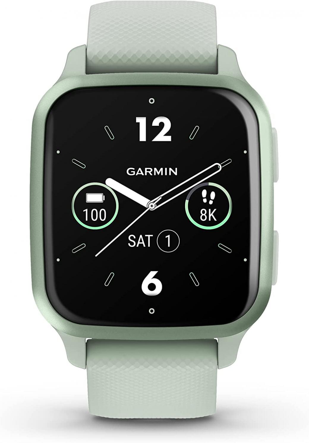 Garmin Venu® Sq 2 GPS Smartwatch, All-Day Health Monitoring, Long-Lasting Battery Life, AMOLED Display, Cool Mint