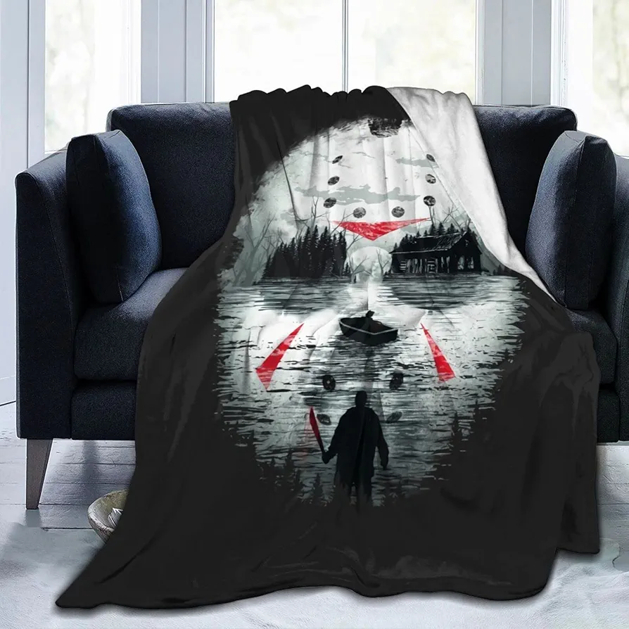 Horror Movie Blanket Ultra-Soft Flannel Plush Throw Super Fuzzy Warm Lightweight Thermal Fleece Cozy All Season Blankets for Travel Office Outdoor Home Couch Living Room Bed Sofa 50"X40"