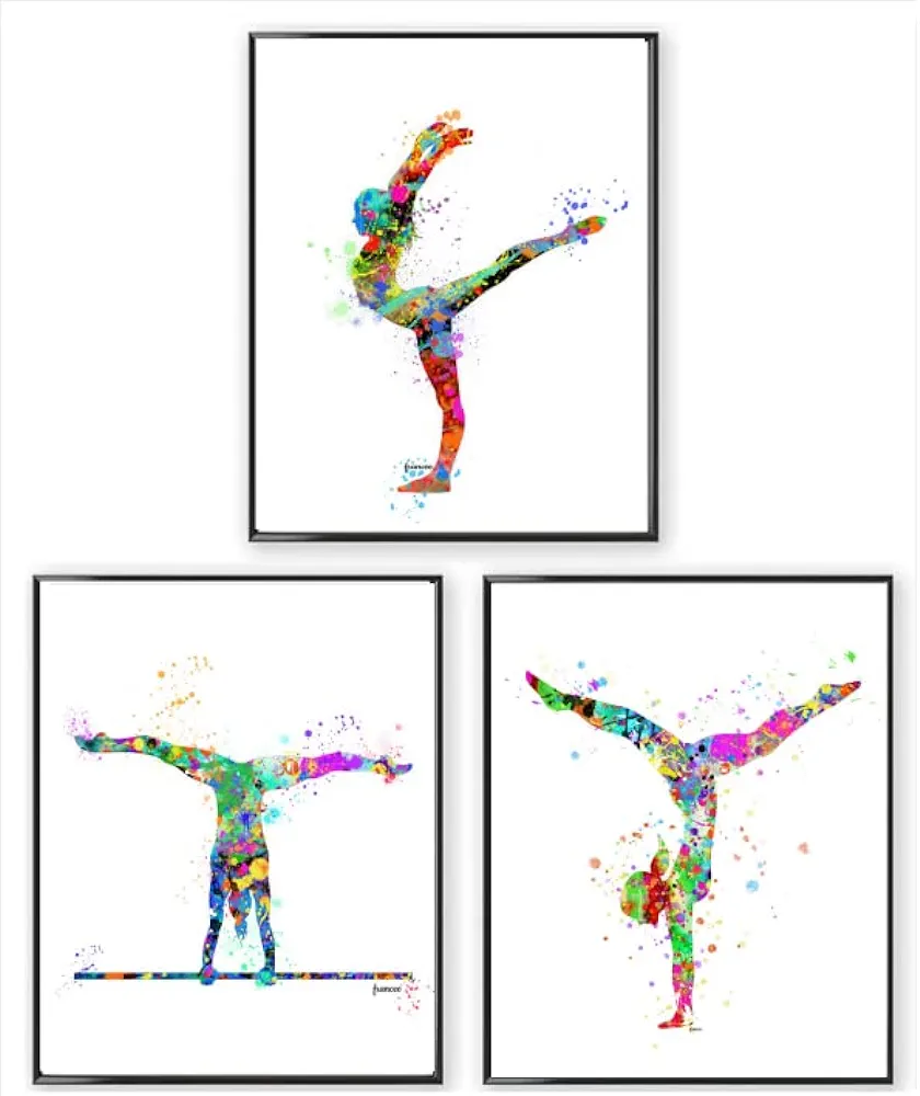 Gymnastics Posters for Teen Girls Room,Gymnastics Wall Art for Girs Room, Gymnastics Room Decorations for Girls,Gymnastics Wall Decor for Girls Bedroom, UNFRAMED-8"X10"