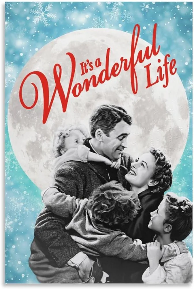 Movie Posters Art It's A Wonderful Life Canvas Wall Art Prints for Wall Decor Room Decor Bedroom Decor Gifts Posters 24x36inch(60x90cm) Unframe-style