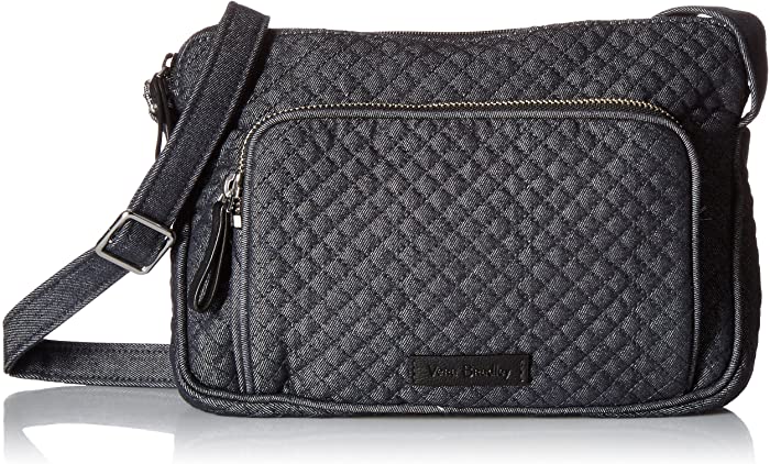 Vera Bradley Women's Denim Little Hipster Crossbody Purse with RFID Protection