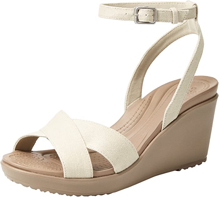 Crocs Women's Leigh II Adjustable Ankle Strap Wedge Comfort Sandal