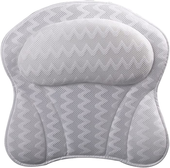 Bathtub Pillow Bath Pillow for Bathtub,Bath Shower Pillows for Tub, Quick Dry Bathtub Pillow with 6 Suction Cups,3D Quick Dry Air Mesh Fabric, Suitable for All Bathtub