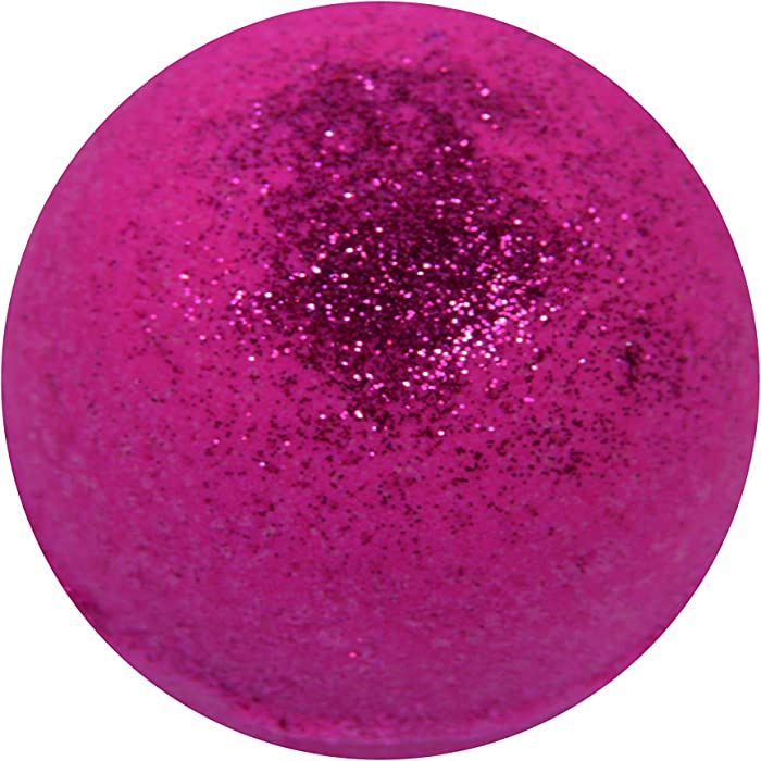 Pink Bath Bomb with Dark Pink Glitter - Large Bath Bomb 7.5 ounces - Anti-Aging - Epsom Salts - Coconut Oil - Kaolin Clay - Skin Moisturizers - Aromatherapy Bath - Add to Bubble Bath (Pinkalicious)