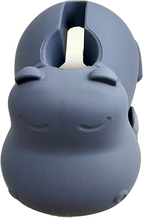 mandoo Silicone Bath Toy Bath Spout Cover for Baby Universal Fit Hippo Grey