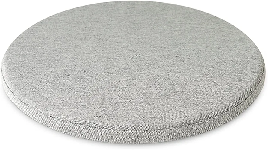 Detachable Cushion, Round Memory Foam Chair Pad, Non-Slip Design Soft Breathable Comfortable Seat Cushion, Suitable for Living Room, Dining Room, Office,With zipper, Washable -14x14inch- Light Grey