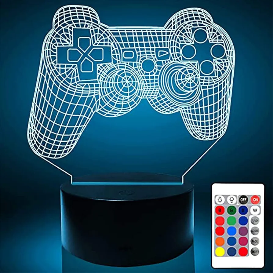 Gamer Night Light for Boys Room, Gamer Lights for Bedroom16 Colour Illusion Gaming Lamp for Children's Day Gifts for Child Boys Gamer Gifts