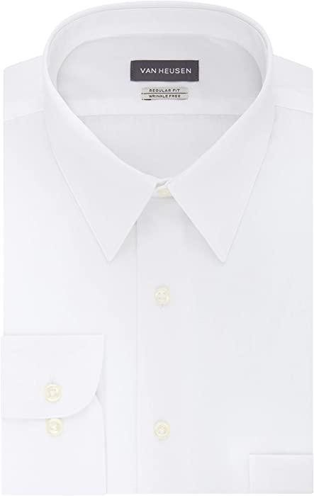 Van Heusen Men's Dress Shirt Regular Fit Poplin Solid