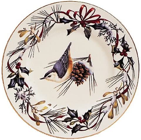 Lenox Winter Greetings Gold-Banded Nuthatch 9-Inch Accent Plate