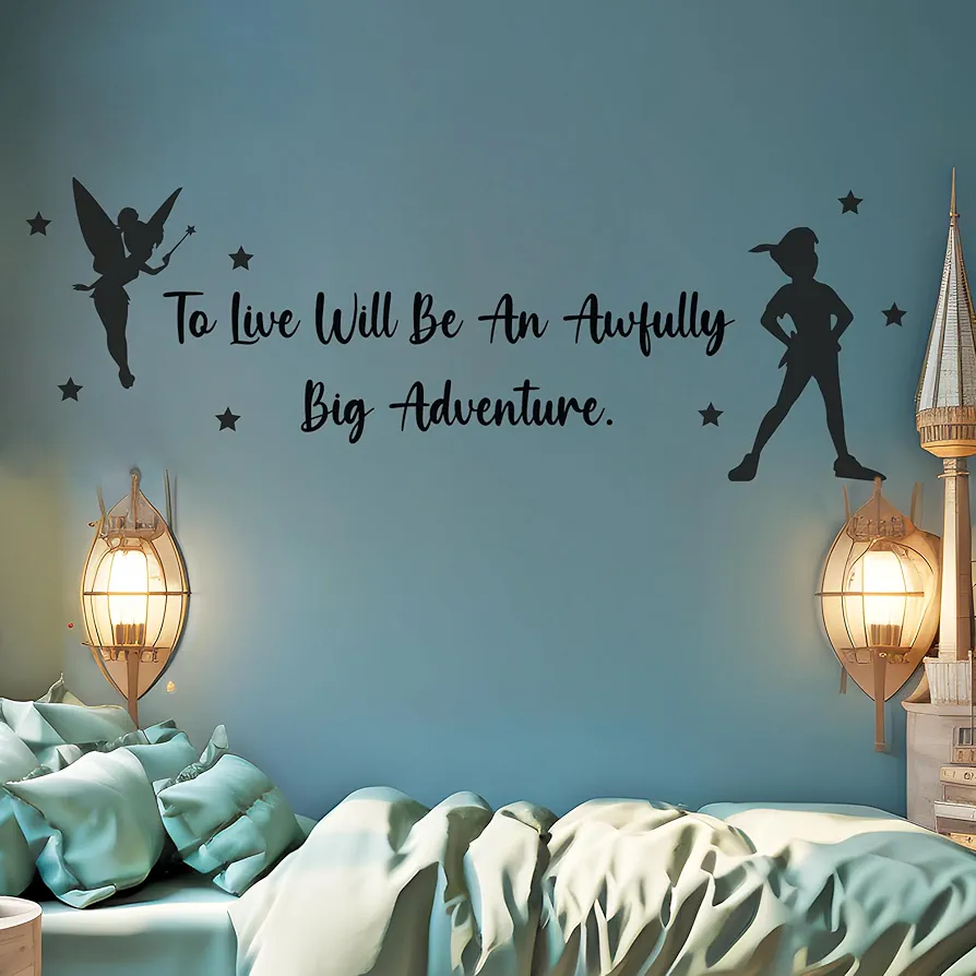 Peter Pan Wall Decal | Wall Decorations | Peter Pan Decorations for Nursery | Baby Room Decor | Peter Pan Party Decorations | Wall Decals Living Room | Multiple Size Options (Wide 30"x 10" Height)