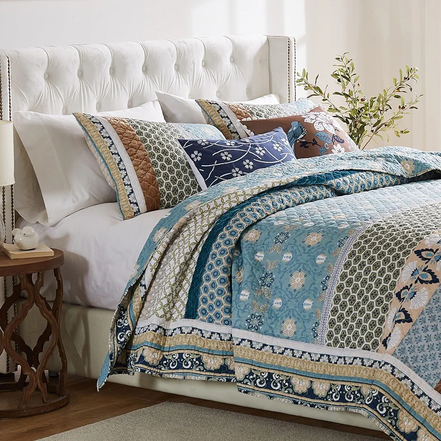 Greenland Home Thalia Quilted Bedding Set, 2-Piece Twin/XL, Blue, One Set