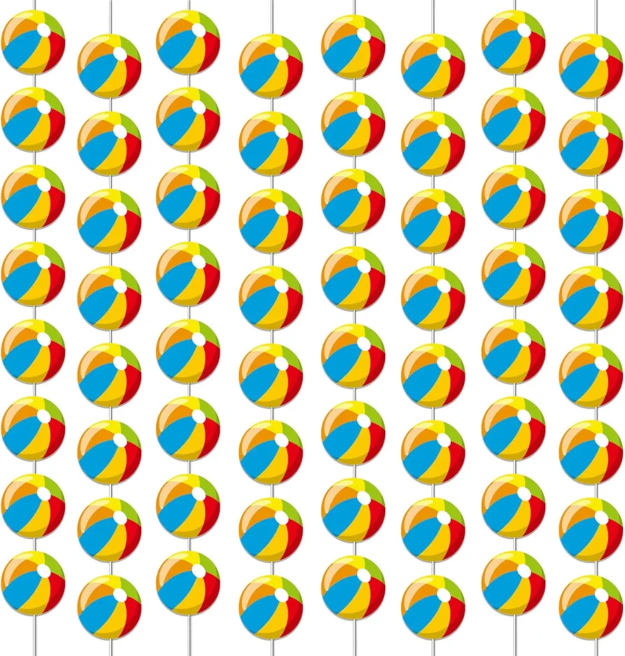 12 Pcs Beach Ball Banners Summer Pool Party Decorations Garland Kit Beach Party Hanging Swirl Summer Pool Paper Cutouts for Kids Luau Hawaii Baby Shower Beach Birthday Party Supplies Room Wall Decor